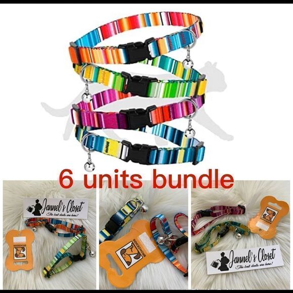 Cat Collar with Bell 6 PCS Aztec Pattern Safety Collars for Cats Kitten - Picture 1 of 7